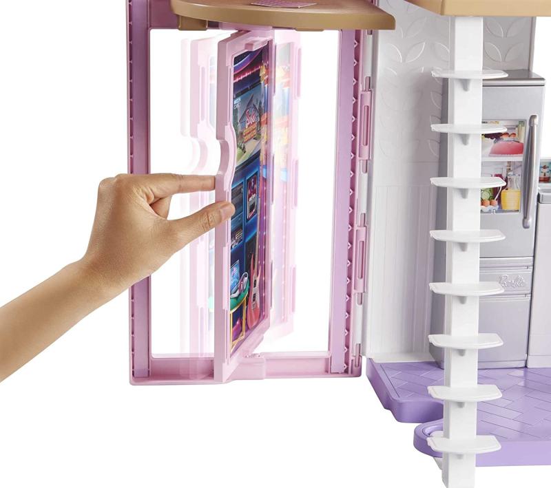 Barbie FXG57 - Malibu Haus Puppenhaus 60 cm breit mit +25 Zubehörteile, Puppen Spielzeug ab 3 Jahren, Mehrfarbig