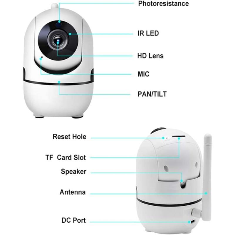Denver SHC-150 überwachungskamera WiFi mit IR-LED für Nachtsicht, HD 1280x720p, 12fps WEISS