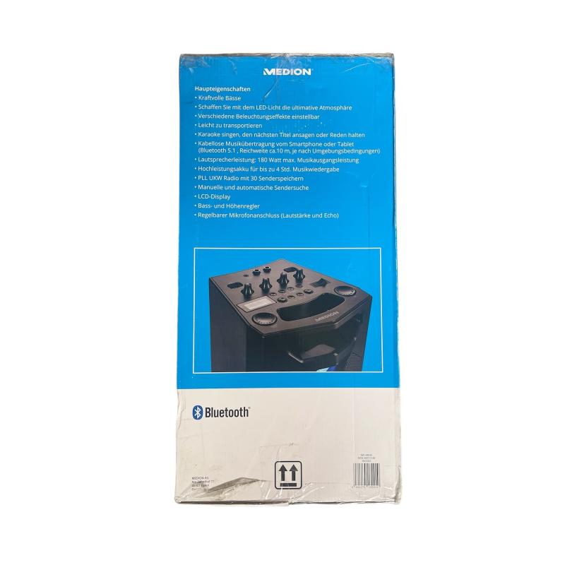 MEDION MD44040 Bluetooth Party-Soundsystem 180 Watt Schwarz