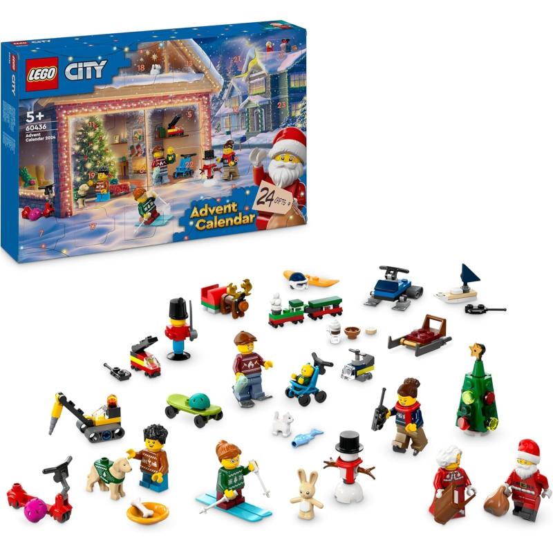 LEGO® 60436 City Adventskalender 2024, Adventsgeschenk für Kinder ab 5 Jahren, 24 Überraschungen