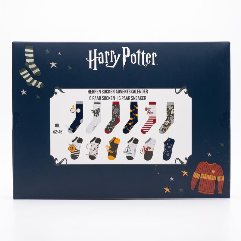 HARRY POTTER - HERREN Adventskalender 12 Paar Socken 42-46 ( 6 Paar Socken & 6 Paar Sneaker ) ALL I WANT FOR CHRISTMAS