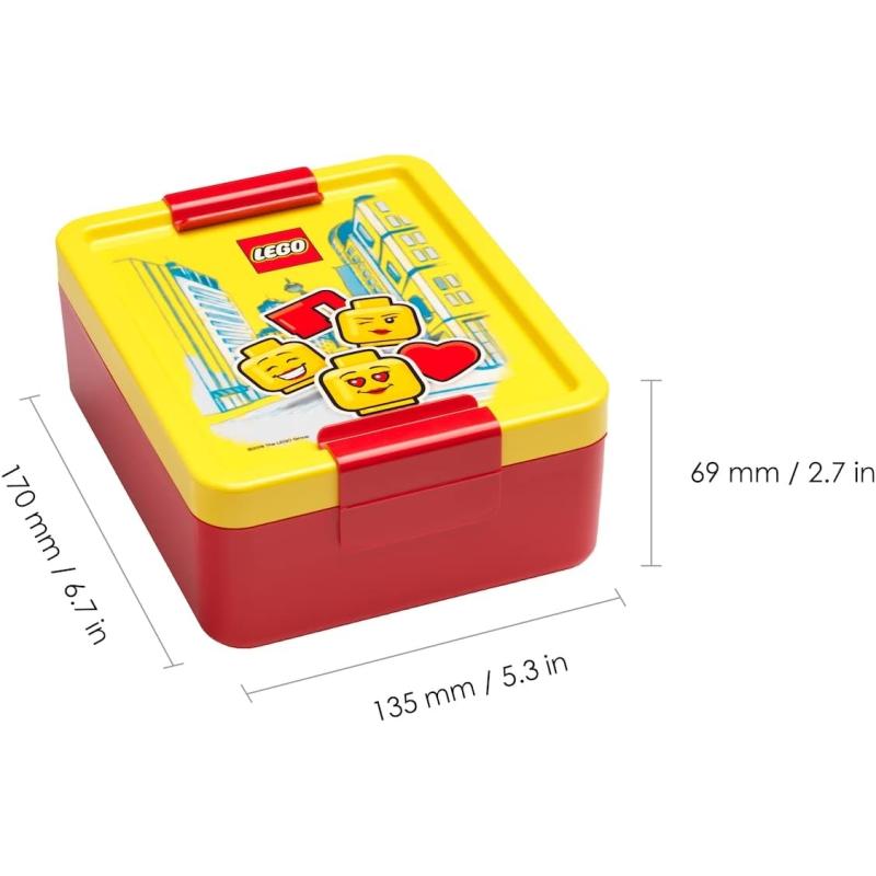 LEGO® Lunch-Set Classic Panier-Repas ICONIC GIRL -Trinkflasche + Brotdose  - Rot / Gelb