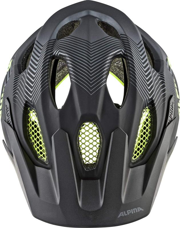 ALPINA Unisex - Kinder, CARAPAX JR. Fahrradhelm, black-neon-yellow, 51-56 cm