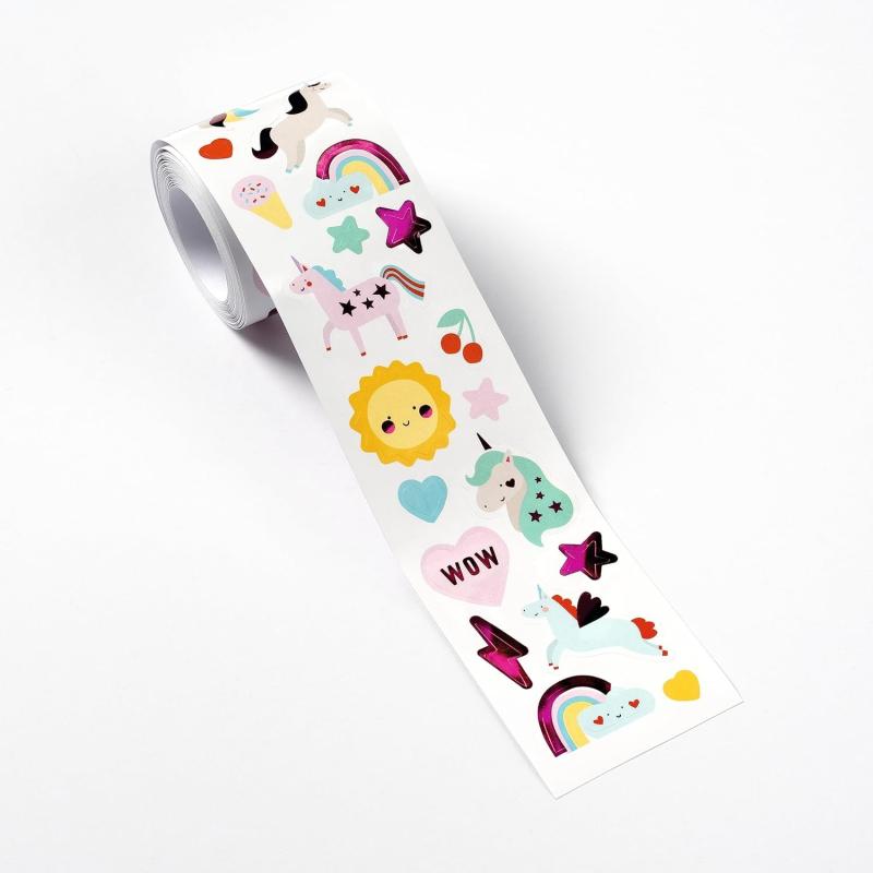 folia 27102 - Stickerrolle UNICORN, Sticker Set mit 352 Aufklebern, 4 m lang