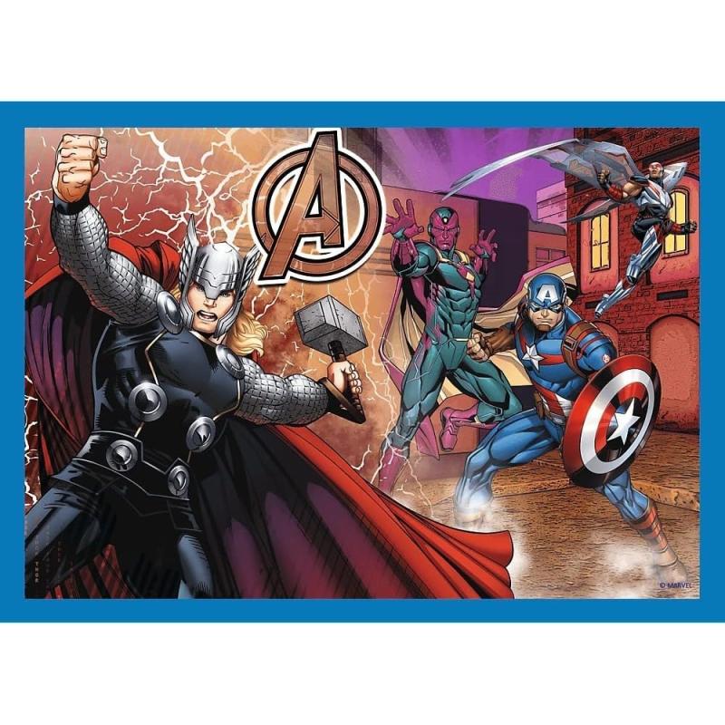 Trefl 34386 -  4in1 Puzzle, Marvel AVENGERS, von 35 bis 70 Teilen, 4 Sets