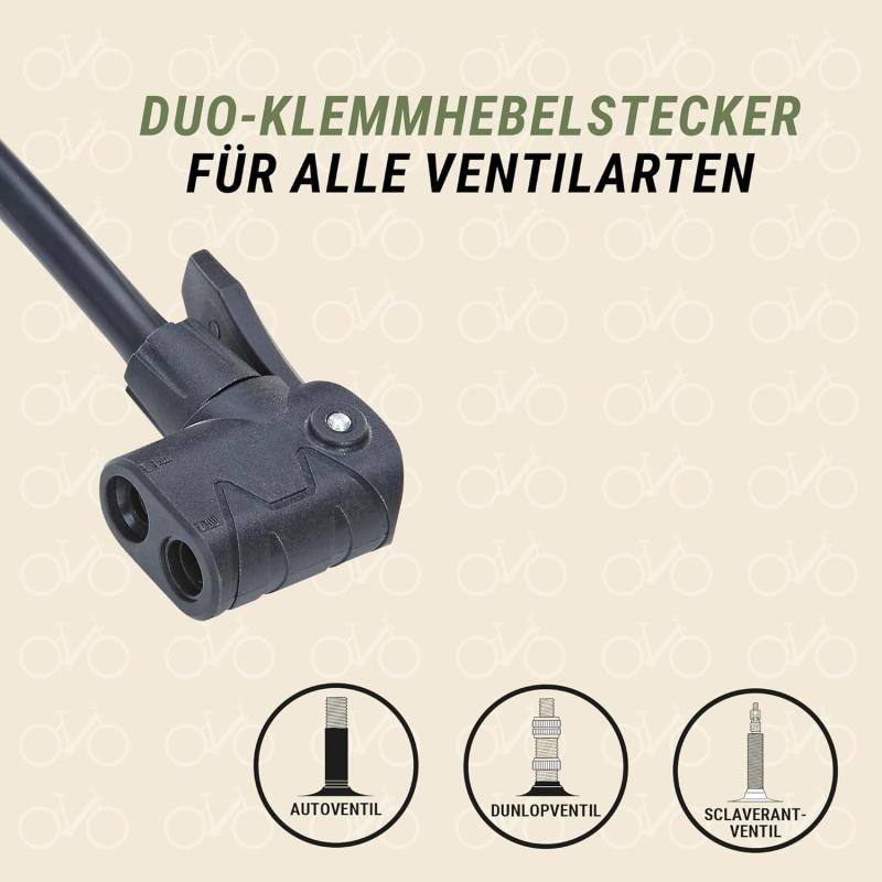Prophete Luftpumpe, Fahrradpumpe, Stand- & Fußpumpe für alle Ventilarten, Schwarz AUSSTELLUNGSSTÜCK