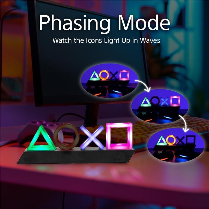 Paladone PLAYSTATION Icons Light mit 3 Lichtmodi - Musikreaktive Spielraumbeleuchtung