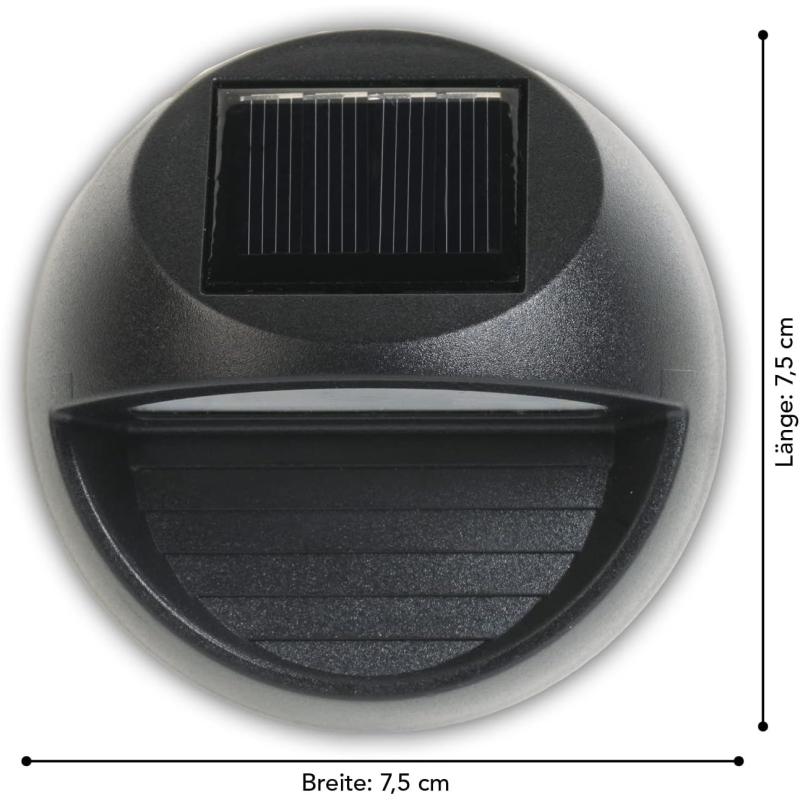 MAXXMEE 4 Solar-Outdoor-Leuchten IP44 | 4 warme, weiße Leuchten für Zäune, Wände, Türen