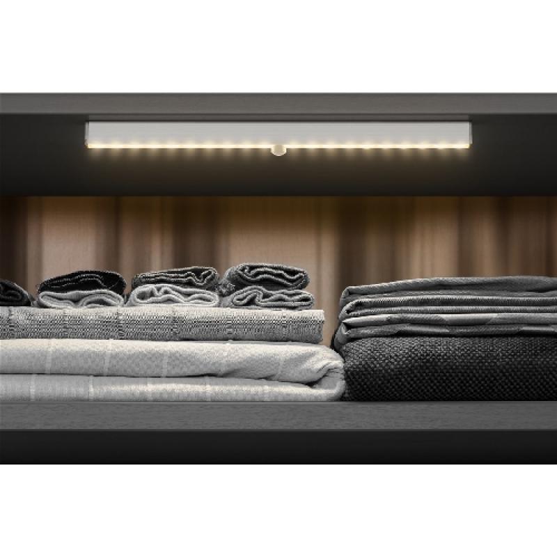 Goobay LED-Unterbauleuchte mit Bewegungsmelder 30 cm Farbtemperatur 3000K warm-weiß - SILBER