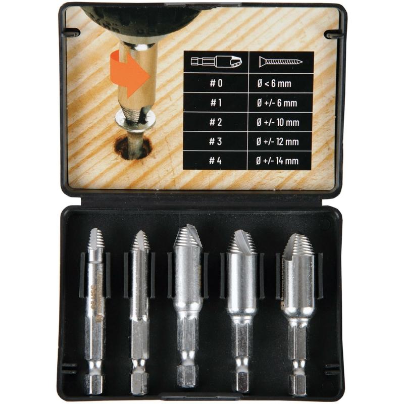 Hammerschmitt Schraubenentferner-Set 5 Teilig inkl. Aufbewahrungsbox