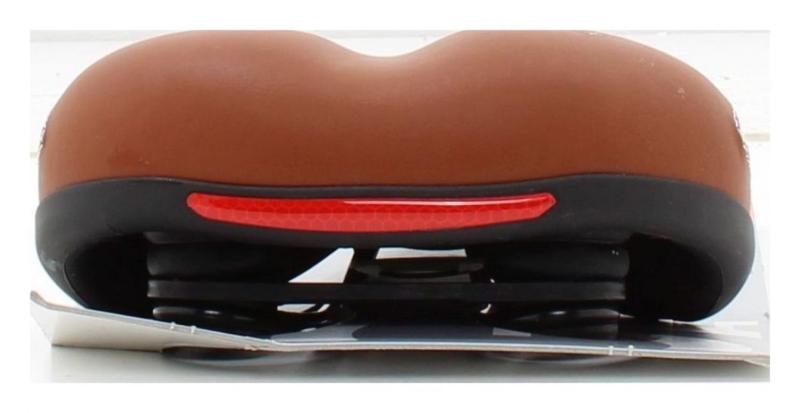 Fahrrad Touren-City-Sattel Vollschaumpolsterung Elastomer-Dmpfung Reflektor BRAUN