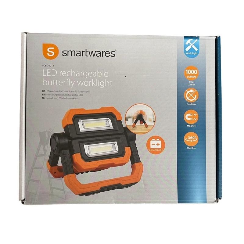 Smartwares FCL-76013 klappbare Butterfly Arbeitsleuchte LED Arbeitsleichte, 10 W, 3.7 V, Orange, 21 x 25 x 5 cm