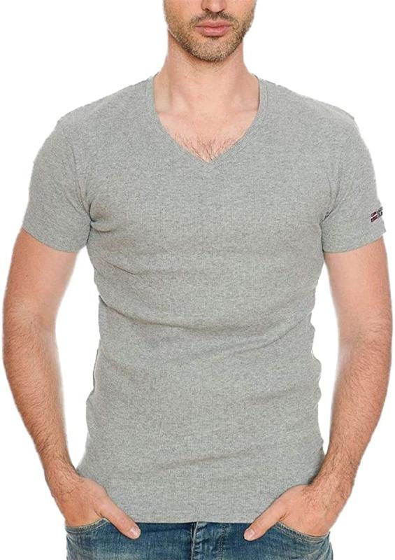 Geographical Norway Herren Uni T-Shirt JUBA Kurzarm (XL - Grau)