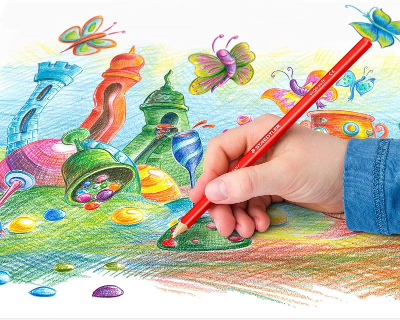 STAEDTLER Buntstifte ergo soft, ergonomische Dreikantform, 36 Buntstifte in brillanten Farben im Metalletui