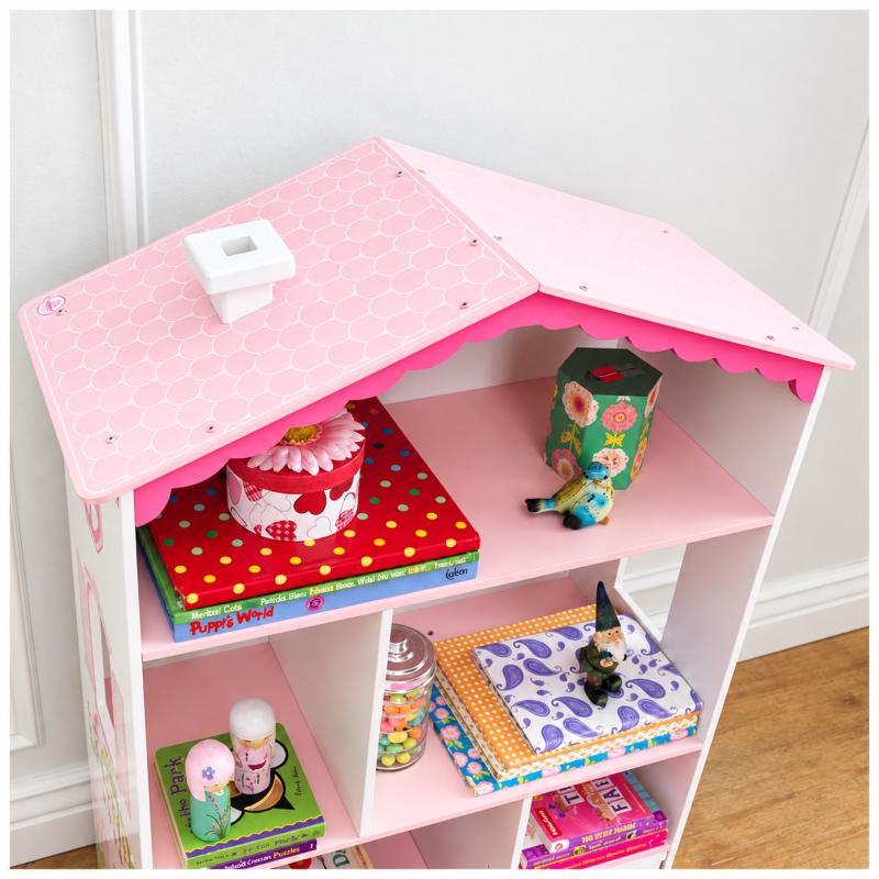 KidKraft 14604 - Kinder Puppenhaus-Bücherregal -  Rosa & Weiß - Höhe ca. 97 cm