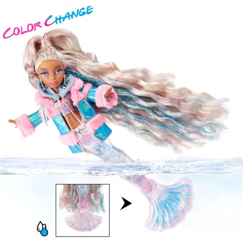 Mermaze Mermaidz Winter Waves - KISHIKO - Meerjungfrauen-Puppe, Flosse mit Farbwechsel, Schwanz mit Glitzerfüllung