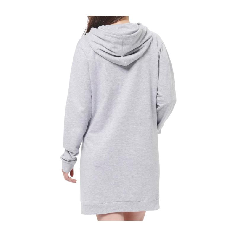 PEANUTS Snoopy Kapuzenpullover lang - Sweatkleid für Damen - Grau L