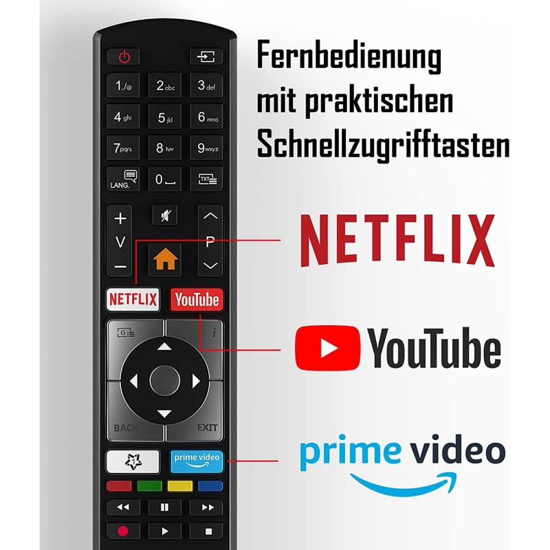 Telefunken D50U551N1CW 50 Zoll Fernseher (4K Ultra HD, HDR, Triple Tuner, Smart TV, Works with Alexa, HD+)