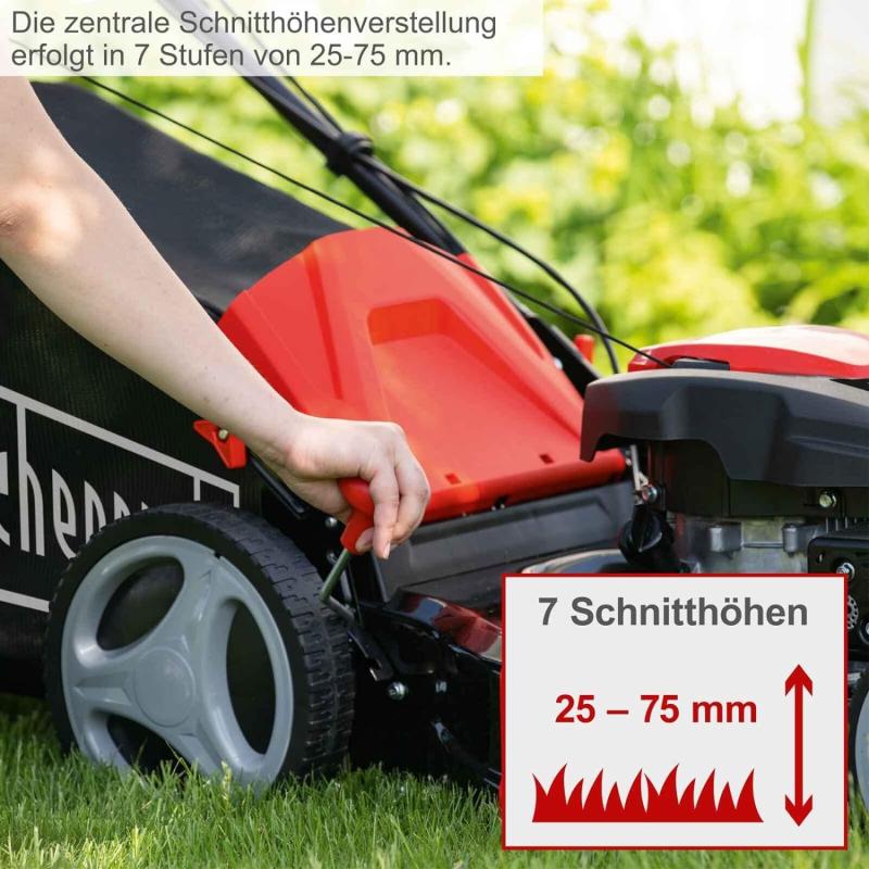 Scheppach Benzin Rasenmäher MS173-51 mit Antrieb | 51cm Breite | 4,1 PS Leistung