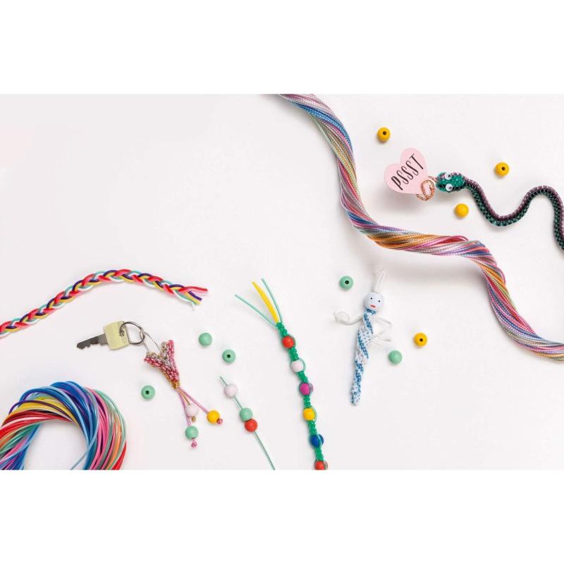 folia 731100 - Basic Mix 100 Stück  Scoubidou Flechtschnüre, 100 cm