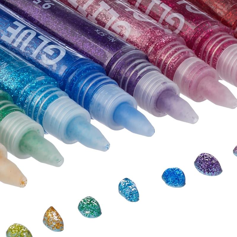 folia 574 - Glitter Glue, Klebestifte mit Glitzer, 10 Stifte sortiert in 10 Farben