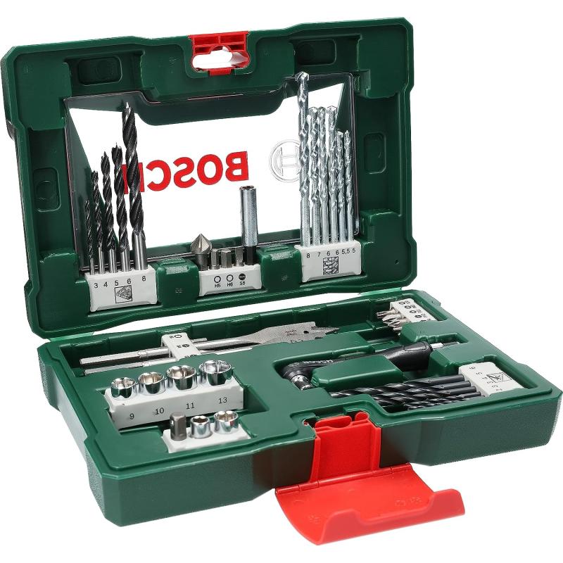 Bosch Accessories Bosch 41tlg. V-Line Bohrer und Bit Set (für Holz, Stein und Metall, mit Bit-Handschraubendreher ohne Ratschenfunktion, Zubehör Bohr- und Schraubwerkzeuge)