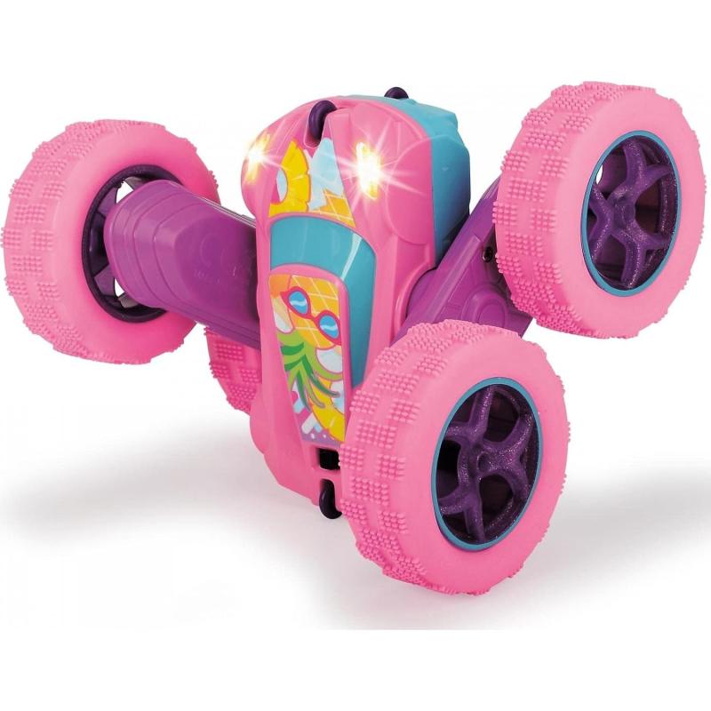 Dickie Toys - RC Tumbling Flippy, ferngesteuertes Spielzeugauto, Rotations und Flip Funktion ROSA VERPACKUNGSSCHADEN