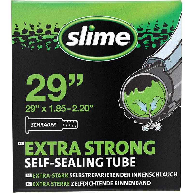 Slime 30078 Fahrrad-Reifenschlauch mit Slime-Dichtmittel gegen Pannen, Selbstdichtend, Schrader Ventil, 47 x/55–622 mm (29 x 1,85–2,20")