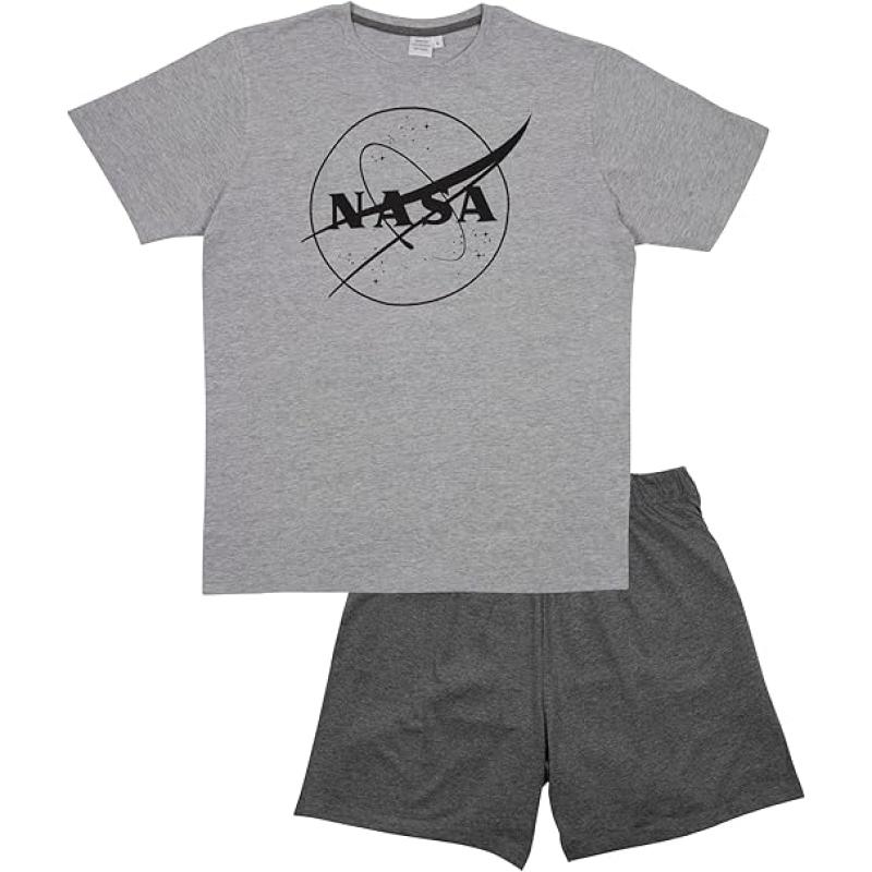 NASA Herren SCHLAFANZUG Shorty-Pyjama-SET - Grau M