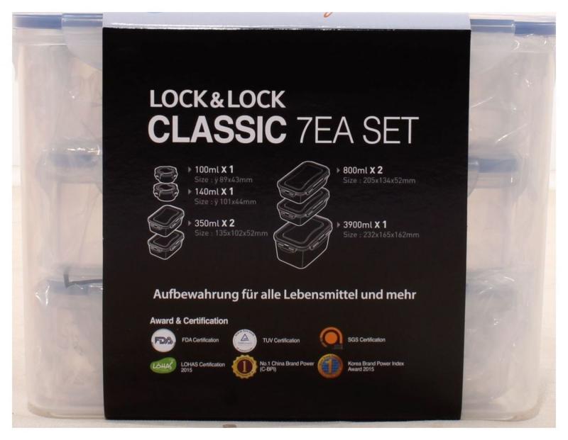 LocknLock Gefrierdosen Lunchbox Deckel Frischhaltedosen 7er Set