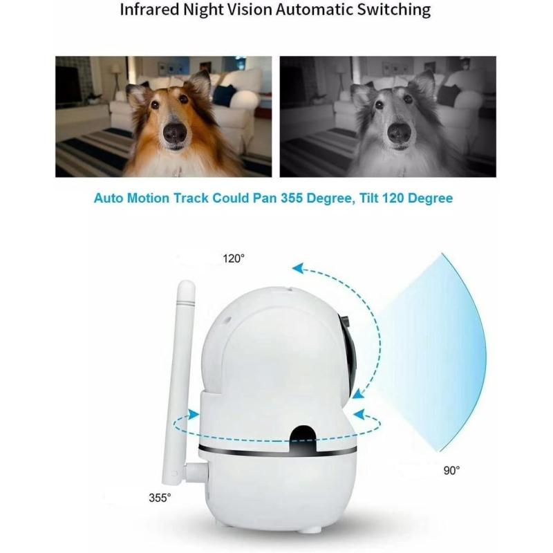 Denver SHC-150 überwachungskamera WiFi mit IR-LED für Nachtsicht, HD 1280x720p, 12fps WEISS