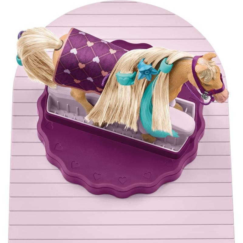 SCHLEICH Horse Club 42617 - Sofia's Beauties Pflege und Styling Station mit Pferd mit Mähne und Reiterin